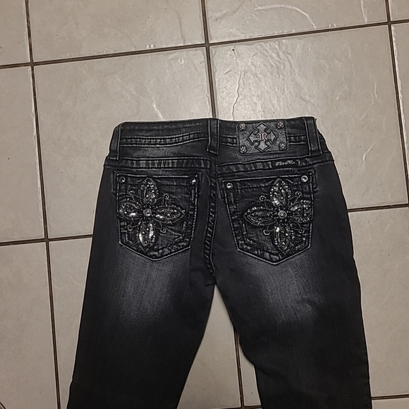 Miss Me Womens JP597654 Black Bedazzled Skinny Jeans 26 - Picture 4 of 6